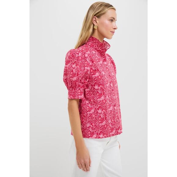 HYACINTH HOUSE Red & Pink Viney Floral Louisa Blouse Size M NWT - Picture 5 of 8